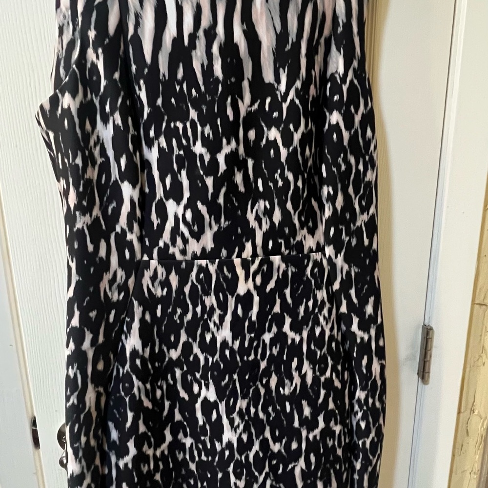 Calvin Klein Black and White Animal-Print Sheath Dress - Picture 2 of 6